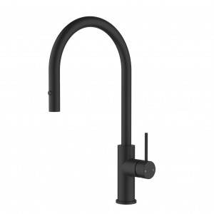 Otus Matte Black Slimline SS Gooseneck Pull-Out Sink Mixer